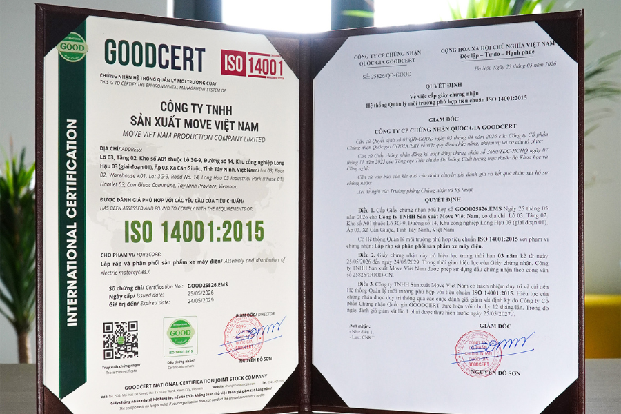 Giấy chứng nhận tiêu chuẩn ISO 14001:2015