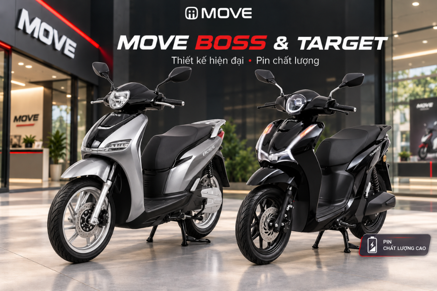 D&ograve;ng xe m&aacute;y điện MOVE sử dụng pin chống nước cao cấp
