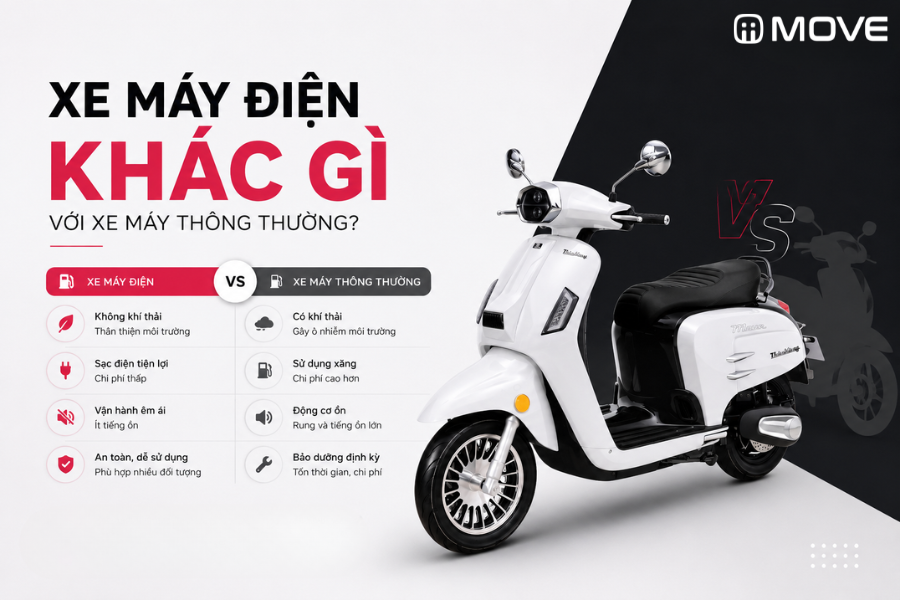 Xe máy điện khác gì với xe máy xăng