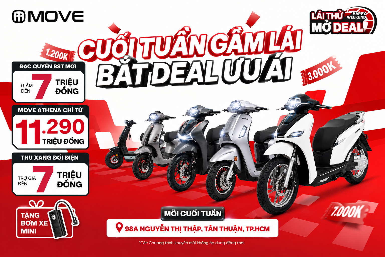 HAPPY WEEKEND: Lái Thử Mở Deal – Trải Nghiệm Xe Điện MOVE Chốt Ưu Đãi Khủng Cuối Tuần
