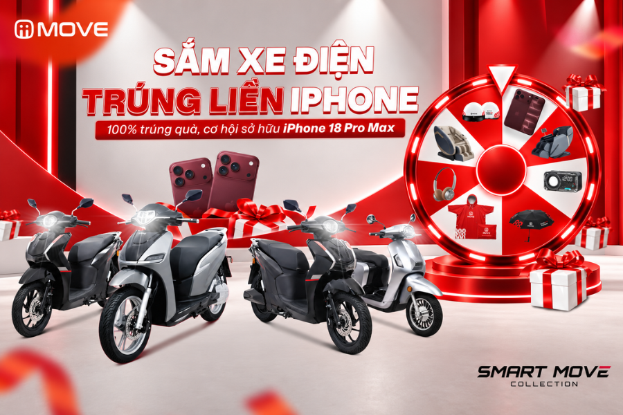 [MINIGAME] Vòng Quay May Mắn MOVE 2026: Sắm Xe Điện MOVE Trúng iPhone 18 Pro Max